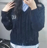 森馬（Semir）毛衣女冬刺繡V領絞花毛衫無袖襯衫氣質學院風兩件套101724107029 曬單實拍圖