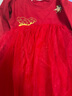 拉比女童連衣裙秋裝女寶寶新年服過(guò)年紅色拜年服網(wǎng)紗公主裙女孩蓬蓬裙 紅色 120 cm 曬單實(shí)拍圖