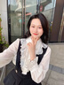 羅蒙（ROMON）法式時(shí)尚長(zhǎng)袖雪紡襯衫女春秋裝2025秋季新款洋氣小衫百搭顯瘦上衣 杏色 L -105-115斤 曬單實(shí)拍圖