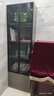 蒂蘭森 實木書柜書架落地帶燈玻璃門現(xiàn)代簡約書櫥文件置物架組合柜子 60cm黑框+灰玻（帶燈） 曬單實拍圖
