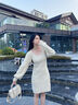 Calvin KleinJeans春夏女士ck兩件套復古燈籠袖開(kāi)衫針織吊帶連衣裙J225373 ACF-象牙白 XS 曬單實(shí)拍圖