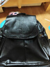 巨森袋鼠雙肩包女2024七夕時(shí)尚背包頭層牛皮軟皮大容量旅游包 黑色 曬單實(shí)拍圖