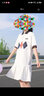 方糖姑娘POLO領(lǐng)連衣裙初中生夏裝少女2025年新品學(xué)生寬松休閑運動直筒裙子 66311SC白色 L 曬單實拍圖