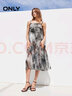 ONLY夏季氣質(zhì)印花荷葉邊中長(cháng)款吊帶連衣裙女|124107043 H05 夜色玫瑰滿(mǎn)印 M 165/84A 曬單實(shí)拍圖