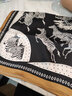 格微詩(shī) 絲巾女真絲桑蠶絲小方巾百搭春秋冬季脖子裝飾薄款紗巾潮圍巾 花-黑色 曬單實(shí)拍圖