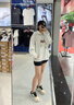 LDBE半拉鏈polo領(lǐng)衛(wèi)衣女2025新款秋冬加絨慵懶高級(jí)感寬松美式復(fù)古上衣 白灰色【秋冬加絨】 XL （110-125斤） 曬單實(shí)拍圖