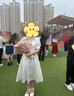 塞德勒晚禮服輕奢小眾高端訂婚白色日?？纱┙^美公主裙成人禮女孩主持人 米白色 M（建議96-105斤） 曬單實拍圖