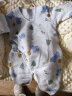 童泰0-6个月婴儿连体衣秋冬纯棉宝宝夹棉衣服新生儿蝴蝶哈衣2件装 蓝色 59cm 实拍图