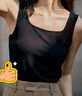 茵曼（INMAN）顯瘦背心女士夏季打底修身內搭外穿吊帶女18225|253 黑色 S  曬單實(shí)拍圖