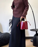 京贊新娘結婚包女包高級感輕奢紅色花瓣包包單肩斜挎手提水桶包新年包 紅色（優(yōu)質(zhì)版）配3條肩帶 曬單實(shí)拍圖