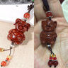 工匠一族紅木小豬汽車(chē)鑰匙扣掛件創(chuàng  )意男女情侶飾品手機鏈屬豬生日禮物禮品 紫檀元寶豬紐扣款(SGJ-ZB005-2) 曬單實(shí)拍圖