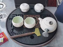 千絲家 陶瓷烏金石茶盤(pán)圓形家用新款功夫茶具托盤(pán)石盤(pán)小茶臺(tái)儲(chǔ)水小型 哥窯綠君子蘭(鏤空福至)圓干泡盤(pán) 曬單實(shí)拍圖