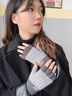 羅蒙半指手套男女秋冬季加厚保暖防寒風(fēng)戶(hù)外騎行針織毛線(xiàn)寫(xiě)字露指 灰色 曬單實(shí)拍圖