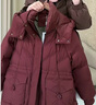 雅鹿媽媽羽絨服中長款束腰顯瘦寬松大碼2025新款氣質(zhì)中年女士冬季外套 安格拉紅 XL 【建議100-125斤】 曬單實拍圖