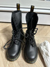 馬丁博士（Dr.Martens）1490英倫女款夏機車(chē)靴荔枝紋軟皮黑色女中幫馬丁靴 黑色 37 曬單實(shí)拍圖