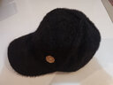 蒙奈特（MONAITTE）帽子女秋冬新款鴨舌帽防寒ins潮牌顯臉小時(shí)尚加絨毛絨保暖棒球帽 黑色（標H-2） 可調節【55到60厘米】 曬單實(shí)拍圖