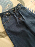浪莎復(fù)古闊腿牛仔褲女2023春夏季松緊后腰高腰顯瘦小個(gè)子窄版直筒褲 曬單實(shí)拍圖