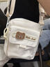 途尊日韓小包包女可愛(ài)小熊學(xué)生單肩包出行旅游小挎包隨身斜挎包手機包 白色【小熊小挎包】 曬單實(shí)拍圖