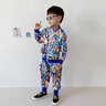 RB KIDS童裝男童套裝2024冬季新款寶寶印花帥氣兒童休閑兩件套 男童套裝藍(lán)色 100cm (建議身高90-100cm) 曬單實拍圖