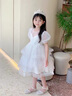 G.duck小黃鴨女童公主裙禮服2026新款洋氣夏季女孩公主裙蓬蓬紗裙兒童夏 白色 130cm 曬單實(shí)拍圖