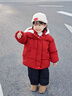 班喜迪女童棉服冬裝新款兒童加絨夾棉外套寶寶新年保暖棉衣襖冬季拜年服 紅色 100 cm 曬單實(shí)拍圖