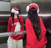 TAGD中國官方品牌店 卡通兔子本命年毛衣男女2025新款寬松新年針織衫 紅色（款式偏寬松） M 曬單實拍圖