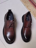 老人頭皮鞋男商務(wù)正裝德比鞋青年厚底系帶休閑透氣頭層牛皮鞋 曬單實(shí)拍圖