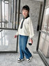 朱阿姨女童牛仔褲夏季薄款2025新款褲子大童闊腿褲初中生春秋兒童直筒褲 復(fù)古色【春秋款】 160 曬單實(shí)拍圖