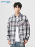 真維斯（Jeanswest）格子長(cháng)袖襯衫男春季港風(fēng)潮牌青少年襯衣外套襯衫男黑色M 曬單實(shí)拍圖