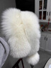 恒源祥狐貍毛圍巾女冬季大毛球磁吸扣毛領(lǐng)圍脖毛皮草韓版百搭保暖圍巾 旗艦米杏 （毛球款） 曬單實(shí)拍圖