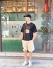 續(xù)即五分短褲男女同款寬松直筒刺繡字母中褲夏季潮牌休閑簡(jiǎn)約運(yùn)動(dòng)褲子 F297杏色 XL 曬單實(shí)拍圖