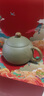 尊壺 紫砂壺西施壺茶具套裝小號茶壺茶杯公道杯豆青絞泥家用泡茶器 絞泥西施壺單壺 曬單實(shí)拍圖