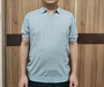 FULL MONTY男士POLO衫V領(lǐng)針織POLO休閑商務(wù)純棉翻領(lǐng)短袖T恤夏季款 灰色8120 XL 曬單實(shí)拍圖