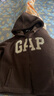 GAP女裝秋冬洋氣貼布繡logo仿羊羔絨連帽衛(wèi)衣加厚外套600757 曬單實拍圖