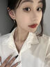 LnieerS925銀銀條耳環(huán)女耳扣2025新款爆款小眾設(shè)計(jì)高級(jí)感耳墜耳圈銀耳飾 【S925銀】小銀條一只+素圈一只 曬單實(shí)拍圖