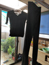 REBE LONA新款舞蹈服女中國舞成人練功服莫代爾黑色形體服藝考現代舞服 002黑色(中袖)+喇叭褲 3XL 曬單實(shí)拍圖