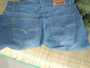 斐升 廣州新塘牛仔褲男夏季薄款牛仔短褲男士直筒寬松大碼彈力休閑5分中褲潮流五分馬褲 021 淺色【彈力舒適】短褲 31 碼【腰圍2尺4】110~120斤 曬單實(shí)拍圖