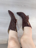 Lily Wei高跟鞋2025新款秋冬復古棕粗跟早秋舒適長(cháng)筒靴小碼情人節禮物 咖棕色單里【跟高7.5cm】 32 曬單實(shí)拍圖