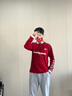茵寶（Umbro）紅鉆經(jīng)典系列運動(dòng)POLO衫復古球衣翻領(lǐng)長(cháng)袖衛衣套頭t恤衫 櫻桃紅 M 曬單實(shí)拍圖