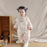 班喜迪嬰兒衣服秋冬裝嬰幼兒連體衣寶寶加絨夾棉外出服冬季保暖哈衣棉服 粉色 90cm 曬單實(shí)拍圖