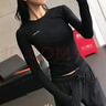 歐凱茜（Aucassie）2025秋冬跑步運動(dòng)上衣女長(cháng)袖速干T恤緊身彈力訓練健身t恤瑜伽服 黑色 L (體重113-120) 曬單實(shí)拍圖