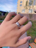 AVHE白18K金鉑培育鉆石男戒指情侶對戒真鉆四爪拉絲 結婚禮物七夕老公 18K金拉絲四爪-20分主鉆 曬單實拍圖
