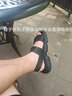 柯盾（KEDUN）真皮涼鞋男夏季新款牛皮潮流室外休閑軟底透氣厚底男士沙灘鞋 黑色 40 曬單實拍圖