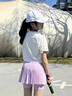 AMENCL運動(dòng)短裙女童夏季女大童速干網(wǎng)球裙褲假兩件褲子百褶兒童跑步褲裙 6006粉紫色 140 cm 曬單實(shí)拍圖