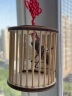 茨格曼 蝈蝈笼子 蛐蛐笼 蟋蟀笼 天然实木手工竹编鸣虫透气带门便携手提 圆形单笼 实拍图