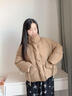 LAGOGO【防鉆絨】立領(lǐng)羽絨服女拉谷谷2024年冬新款美拉德風(fēng)面包服 駝色 L 曬單實(shí)拍圖