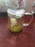 莫膩 綠茶杯玻璃茶杯帶把 辦公室茶杯茶水分離玻璃泡紅茶花茶杯 月牙杯 曬單實(shí)拍圖