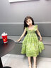 拙拙豬女童連衣裙夏裝2026新款兒童寶寶蝴蝶結吊帶裙女孩蓬蓬公主裙衣服 綠色仙蹤 130 碼適合身高115-125厘米 曬單實(shí)拍圖