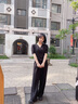 佰藍(lán)嬌連體褲女2025夏季新款女裝時(shí)尚高腰顯瘦闊腿褲垂墜感直筒休閑褲子 黑色 M （建議90-105斤） 曬單實(shí)拍圖