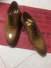 THOM WILLS皮鞋男商務(wù)正裝鞋頭層牛皮真皮冬季男鞋休閑透氣牛津鞋 淺杏擦色 B761 41 /7.5碼 曬單實(shí)拍圖